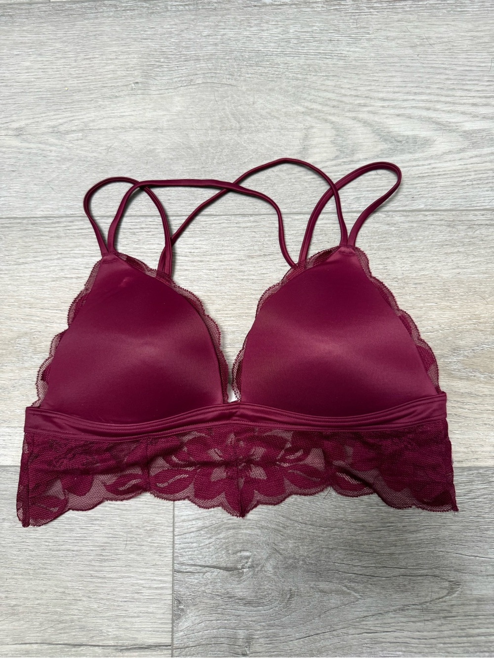 PINK Victoria's Secret Burgundy Lace Bralette